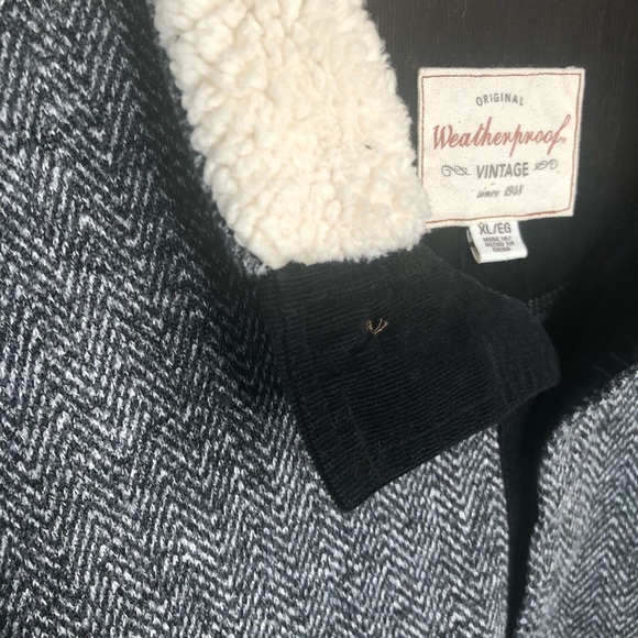 Weatherproof Vintage Mens Pullover Sweater Sherpa Stand Up Collar Elbow XL - Picture 2 of 8